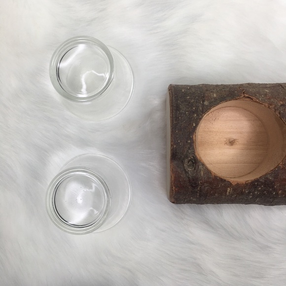 Yule Log Votive Candle Holder Solstice Christmas - Picture 6 of 8